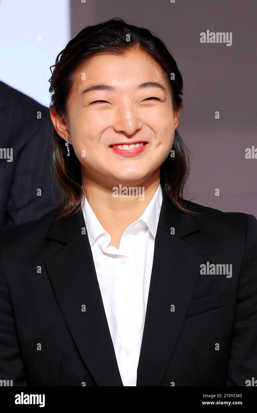 Tokyo, Japon. 8 octobre 2023. Kaori Sakamoto Figure Skating : Grand Prix ISU de patinage artistique 2023, conférence de presse à Tokyo, Japon . Crédit : Naoki Nishimura/AFLO SPORT/Alamy Live News Banque D'Images