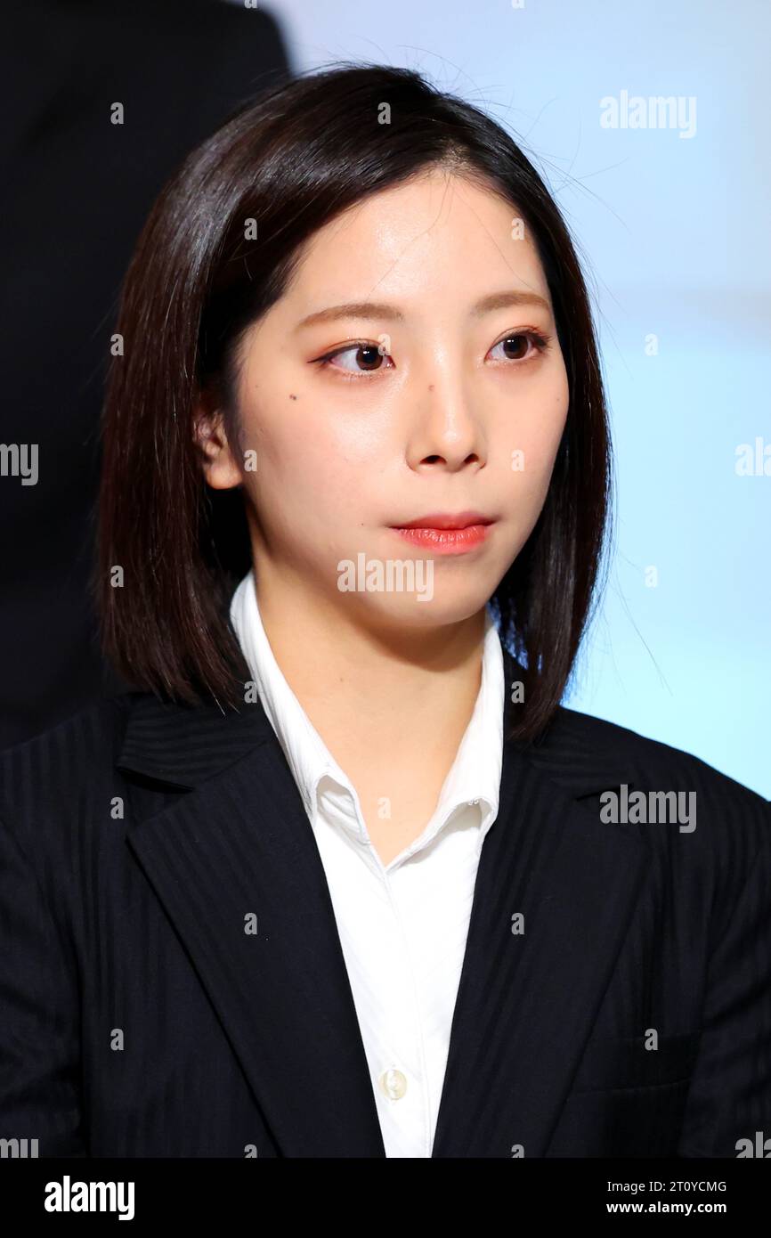 Tokyo, Japon. 8 octobre 2023. Riku Miura Figure Skating : Grand Prix ISU de patinage artistique 2023, conférence de presse à Tokyo, Japon . Crédit : Naoki Nishimura/AFLO SPORT/Alamy Live News Banque D'Images