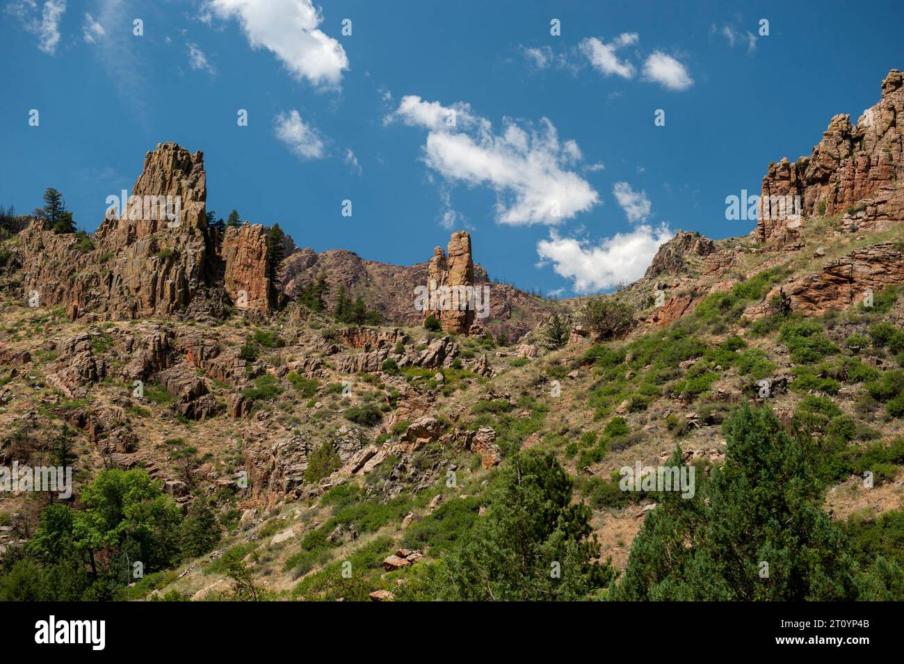 Rochers intéressants dans le canyon de la poudre River, à la limite nord du Colorado Banque D'Images