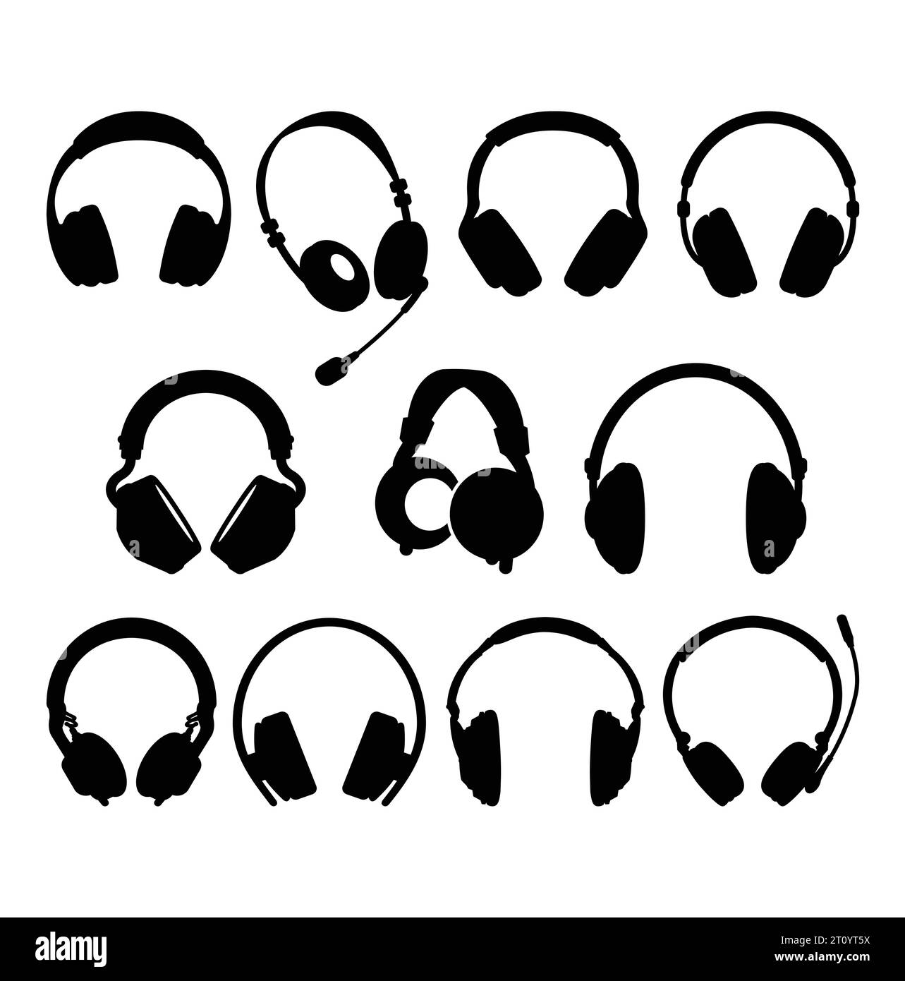 silhouette d'outil musical d'écouteur Illustration de Vecteur