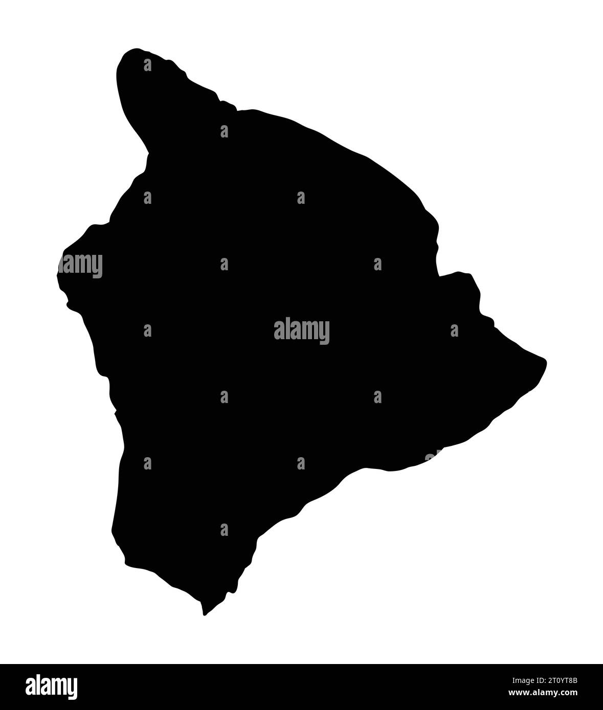 Big Island hawaii carte silhouette région territoire, illustration de style de forme noire Illustration de Vecteur