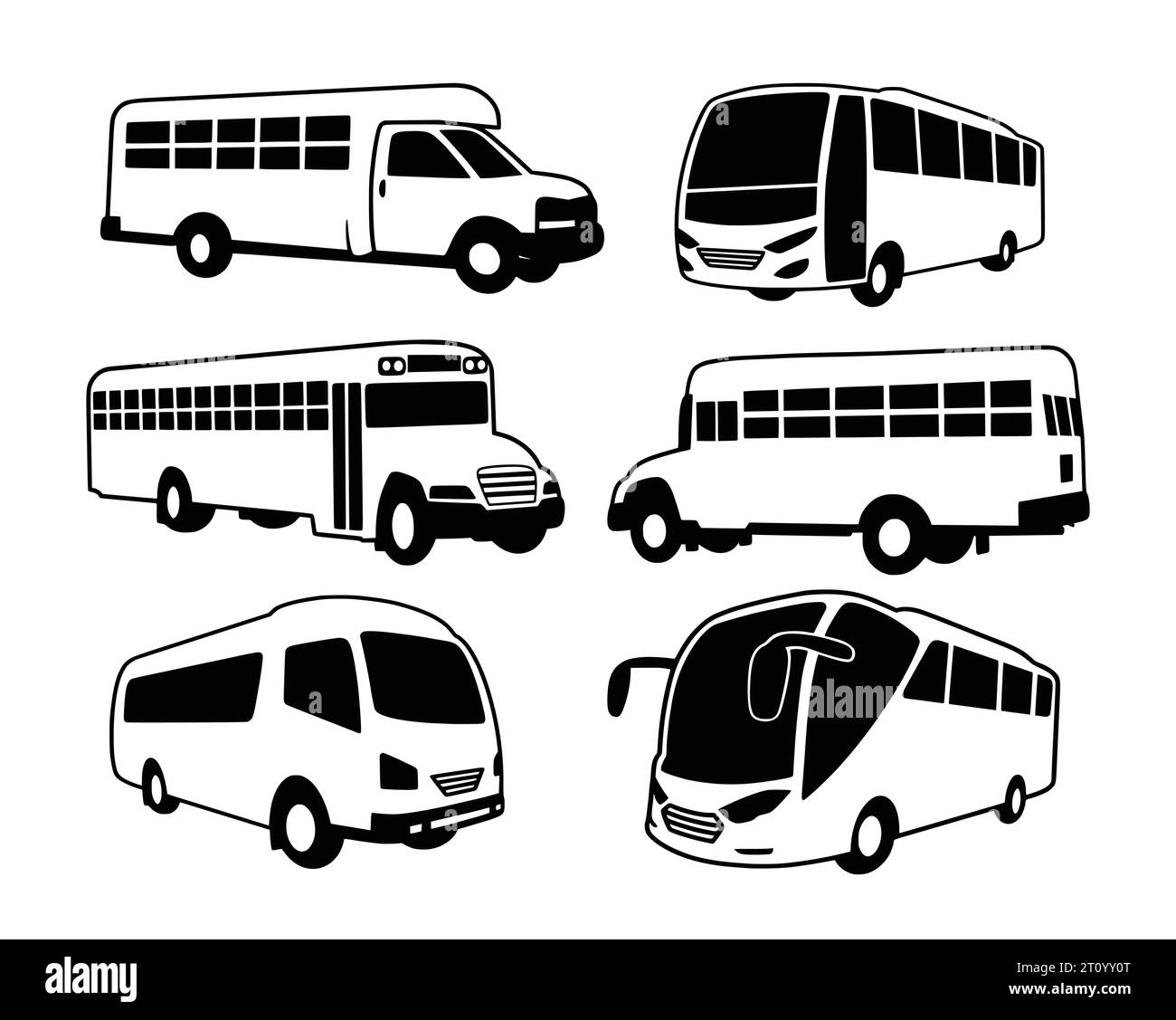 silhouette de transport d'autobus scolaire Illustration de Vecteur