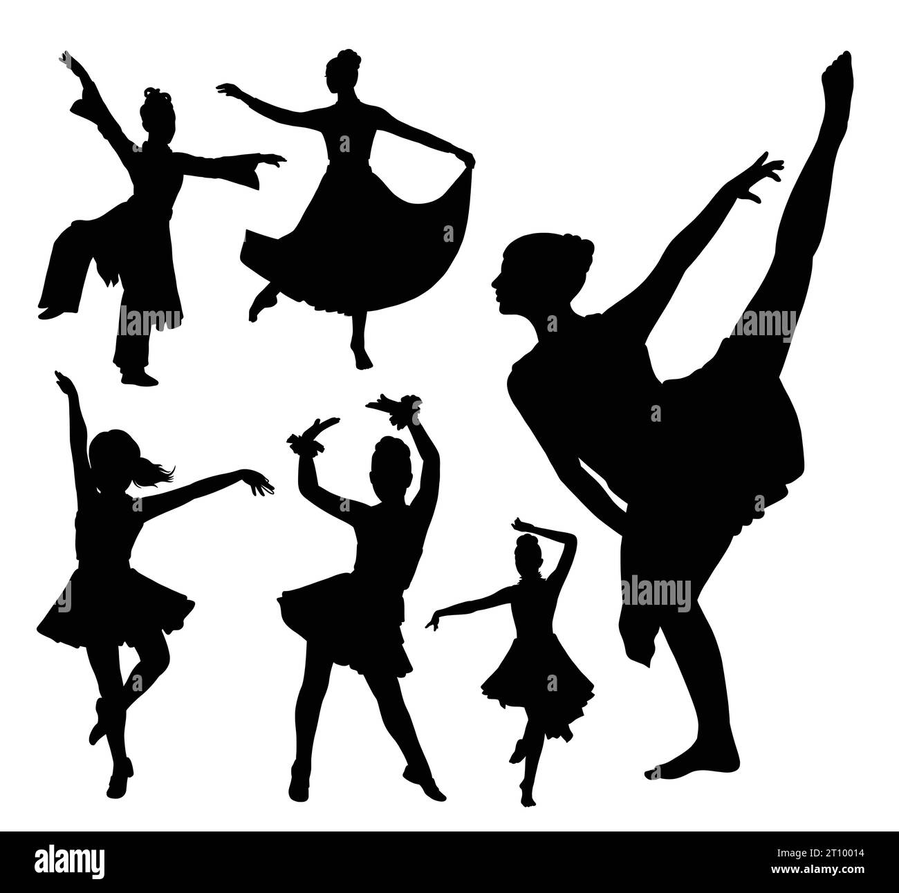 silhouette féminine d'entraînement de sport de danse Illustration de Vecteur