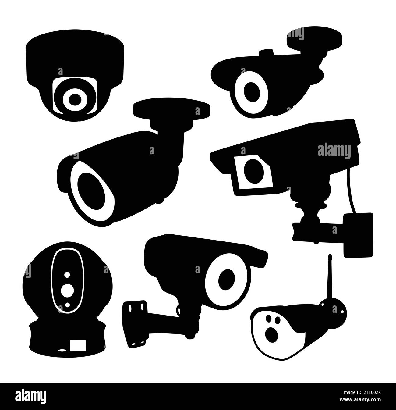 symbole et icône de caméra de vidéosurveillance Illustration de Vecteur