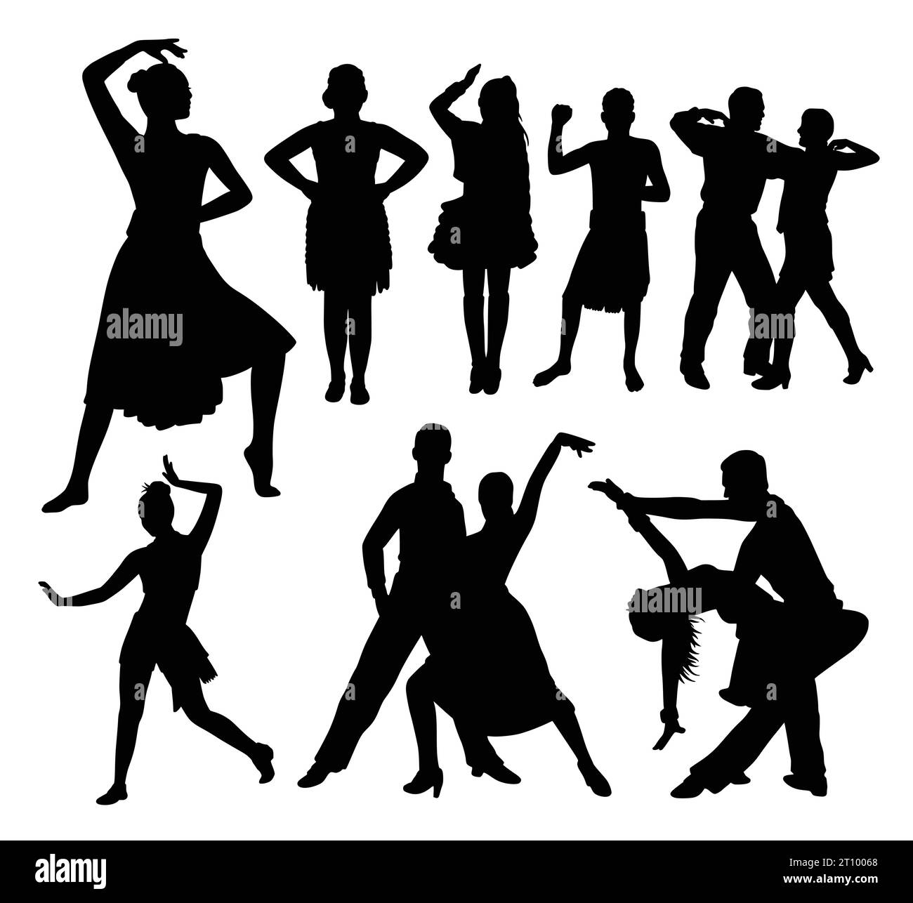 silhouette féminine d'entraînement de sport de danse Illustration de Vecteur