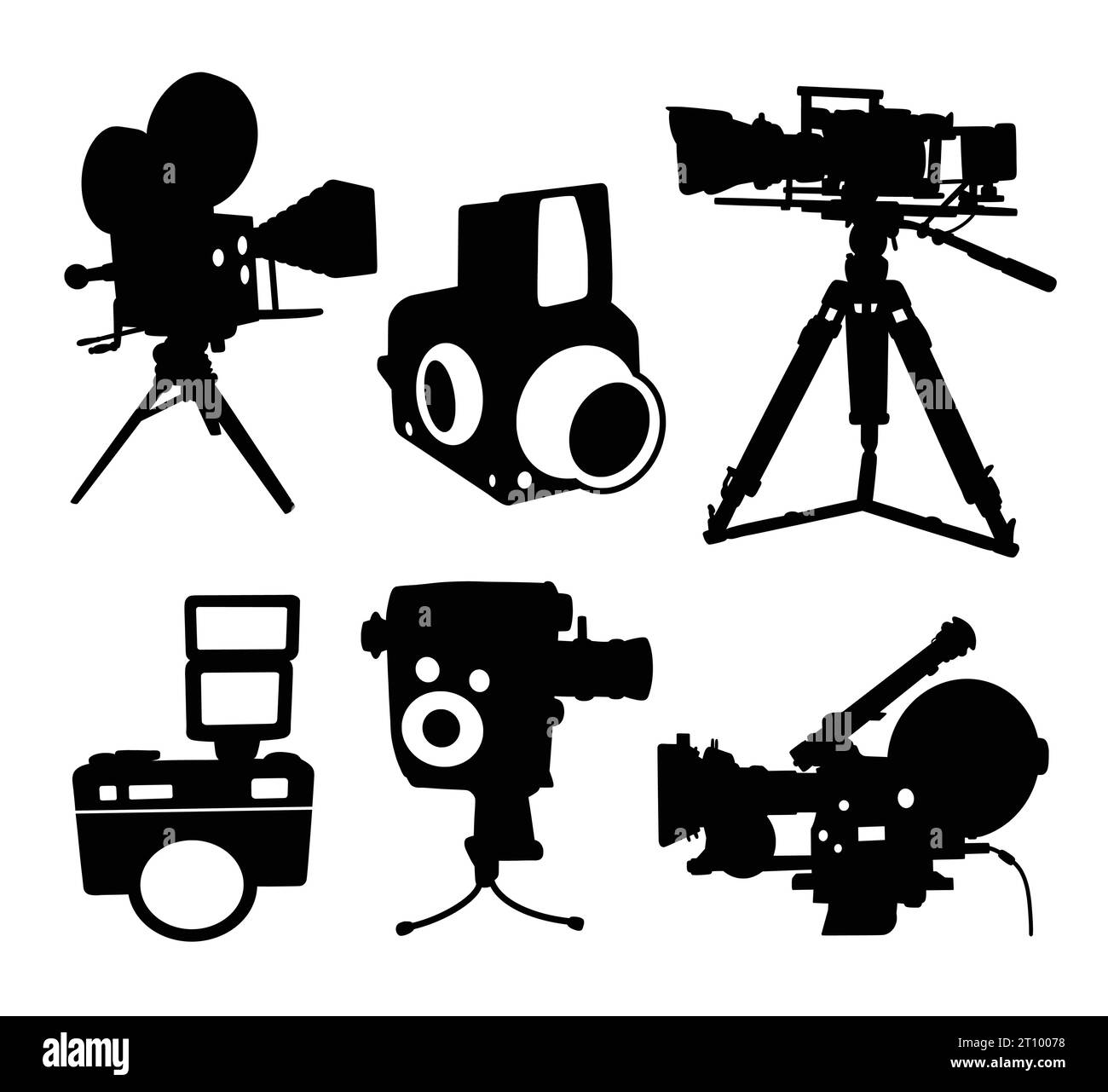 prise de vue vidéo et photographie de silhouette de caméra Illustration de Vecteur