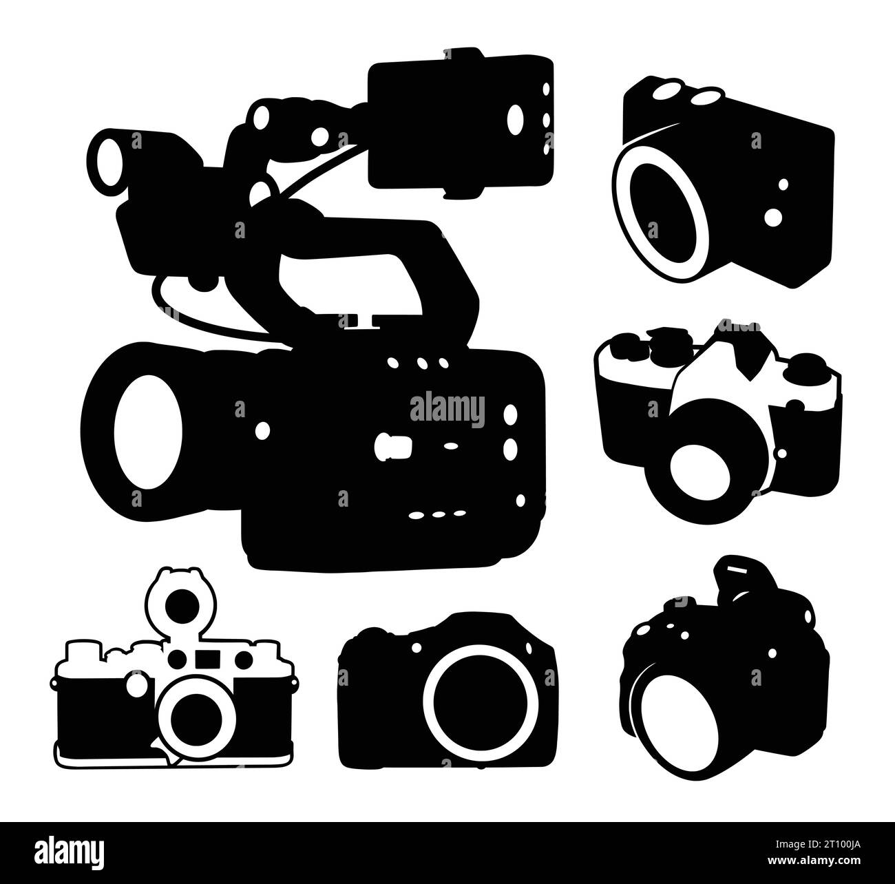 photographie d'appareil photo et silhouette de prise de vue vidéo créative Illustration de Vecteur