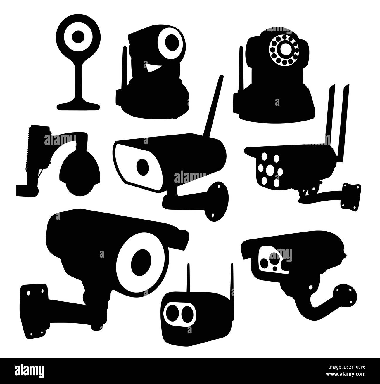 symbole et icône de caméra de vidéosurveillance Illustration de Vecteur