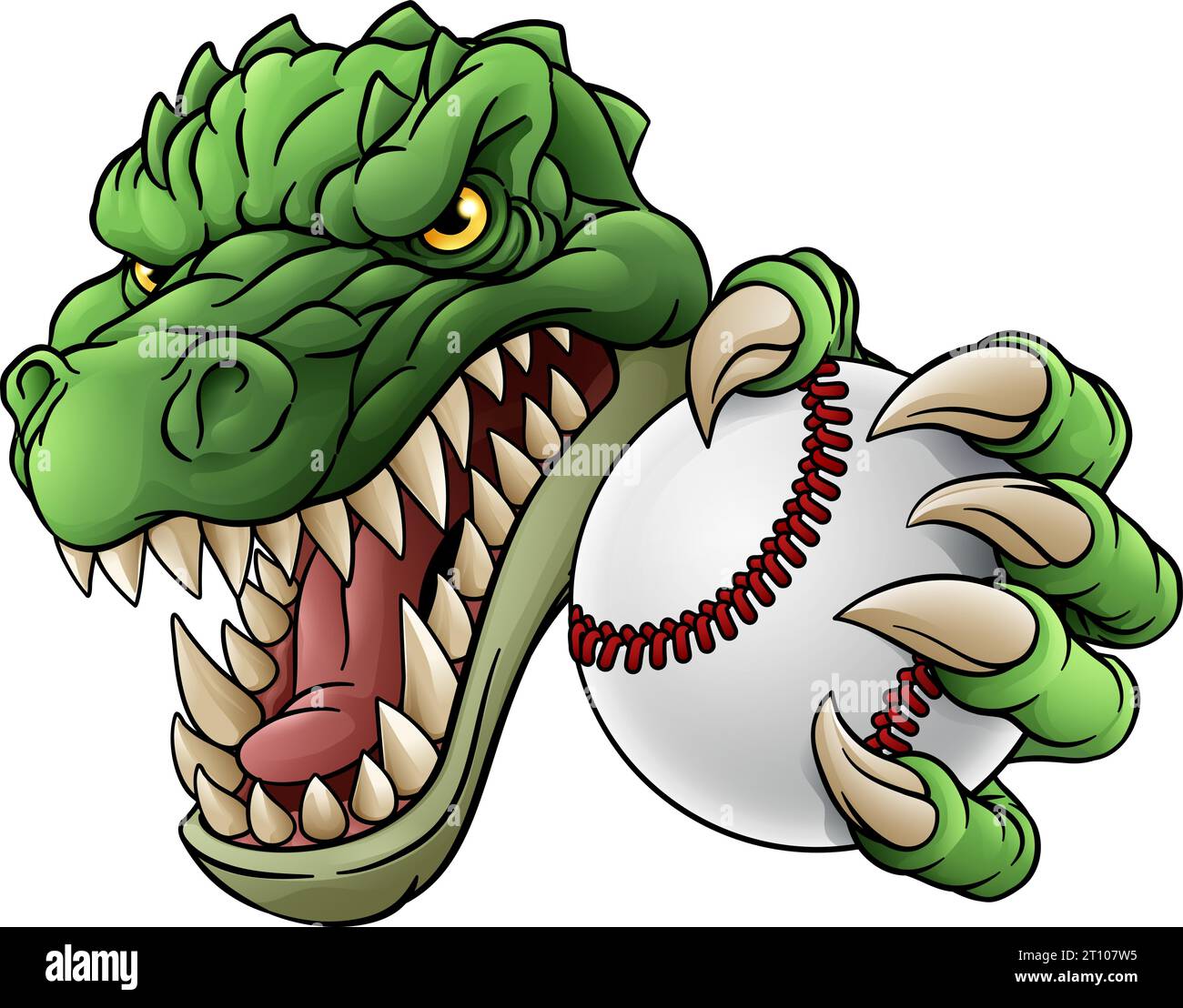 Crocodile Dinosaur Alligator Baseball Mascot Sport Illustration de Vecteur