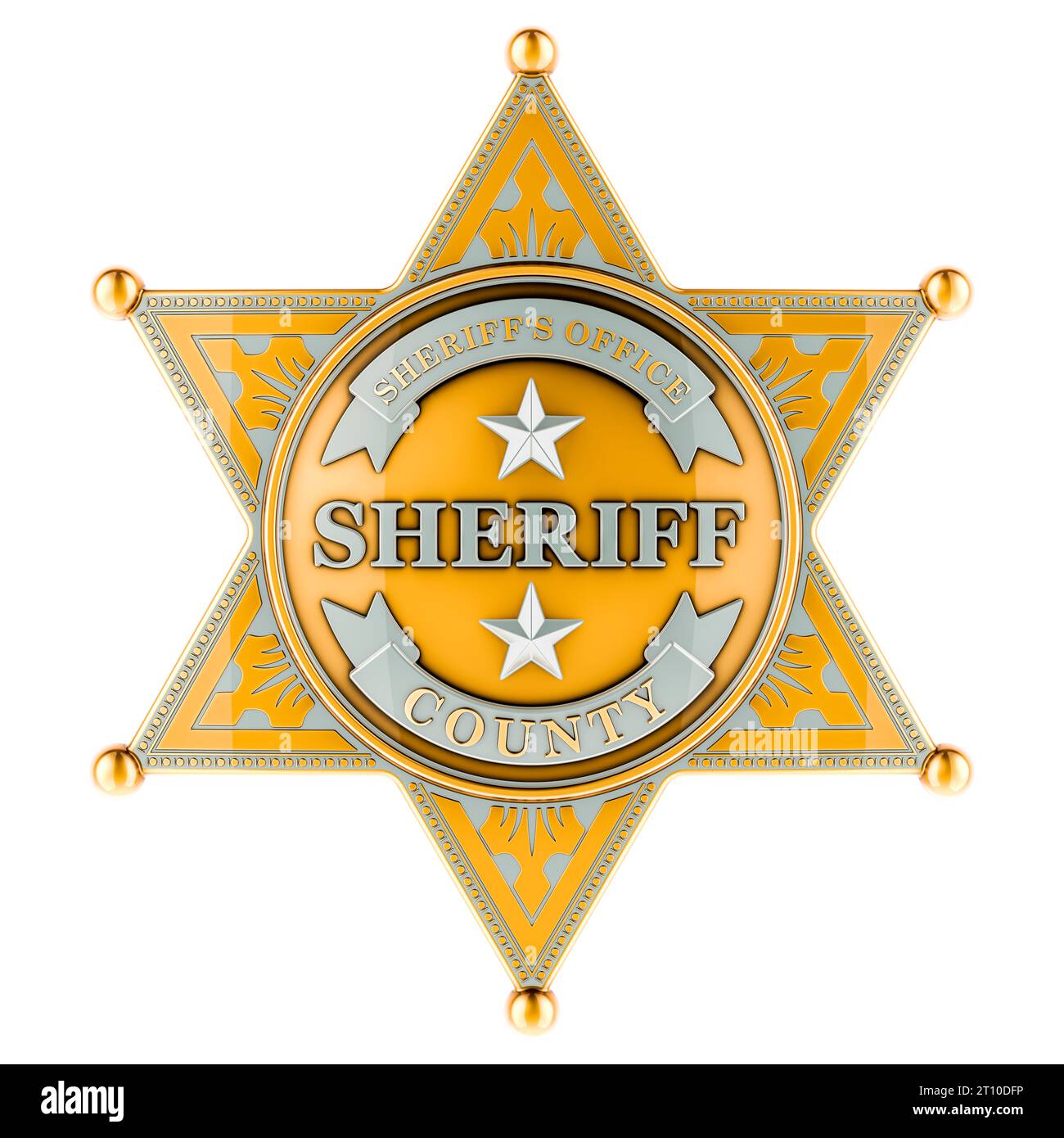 Etoile de shériff couleur argent - Insigne Marshall