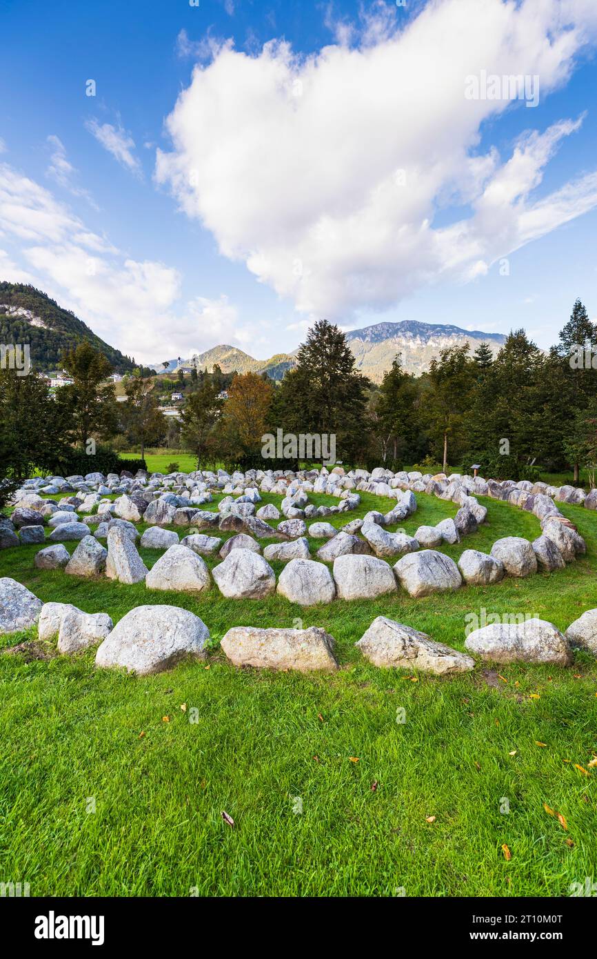 Italie Trentino Pieve Tesino - Tesino Arboretum - labyrinthe Banque D'Images