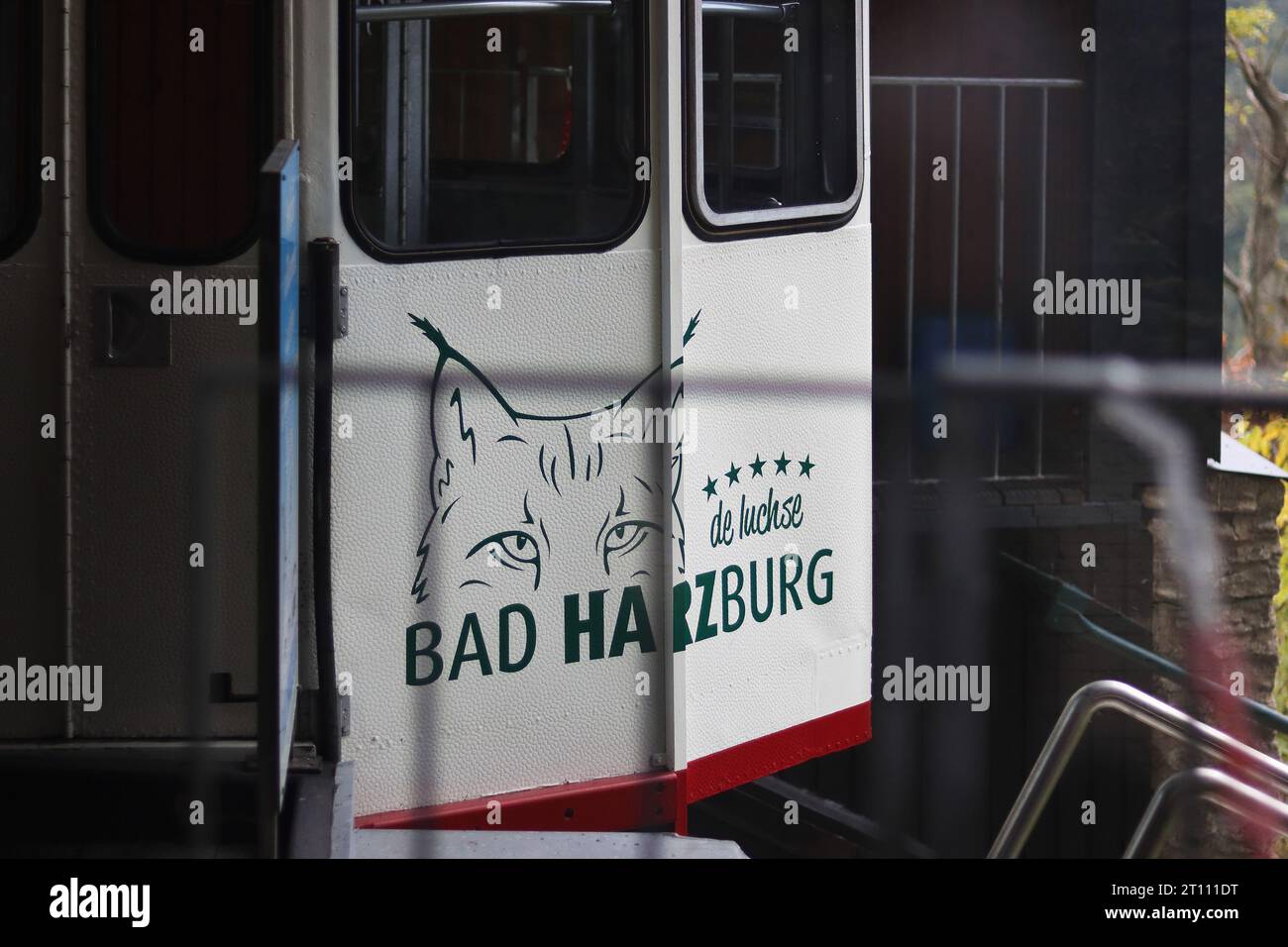 Bad Harzburg Allemagne - 25 septembre 2022 : téléphérique au sommet de la montagne Burgberg. Banque D'Images Bad Harzburg Allemagne - 25 septembre 2022 : téléphérique au sommet de la montagne Burgberg. Banque D'Images
