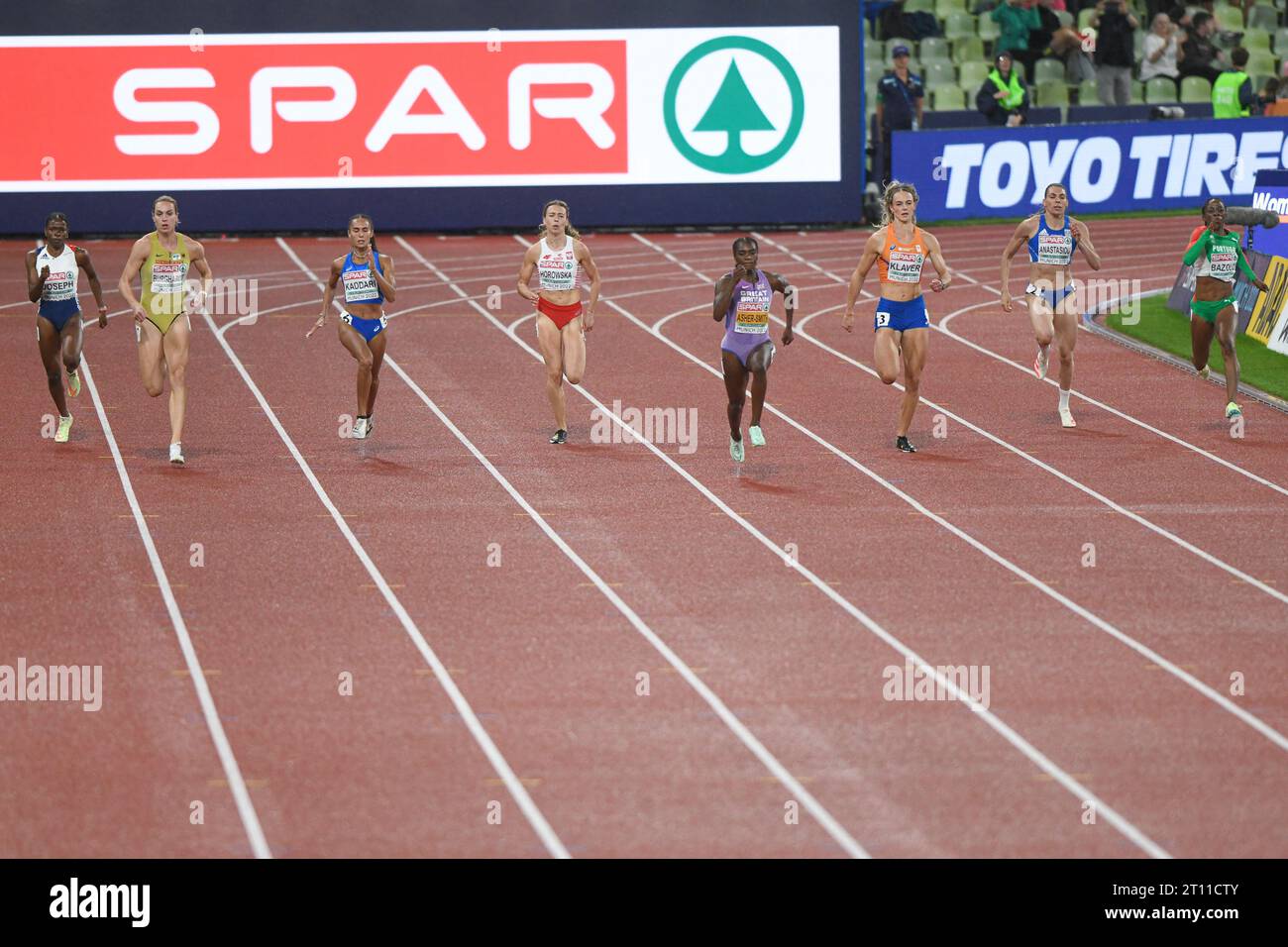 200m demi-finale féminine. Championnats d'Europe Munich 2022 Banque D'Images