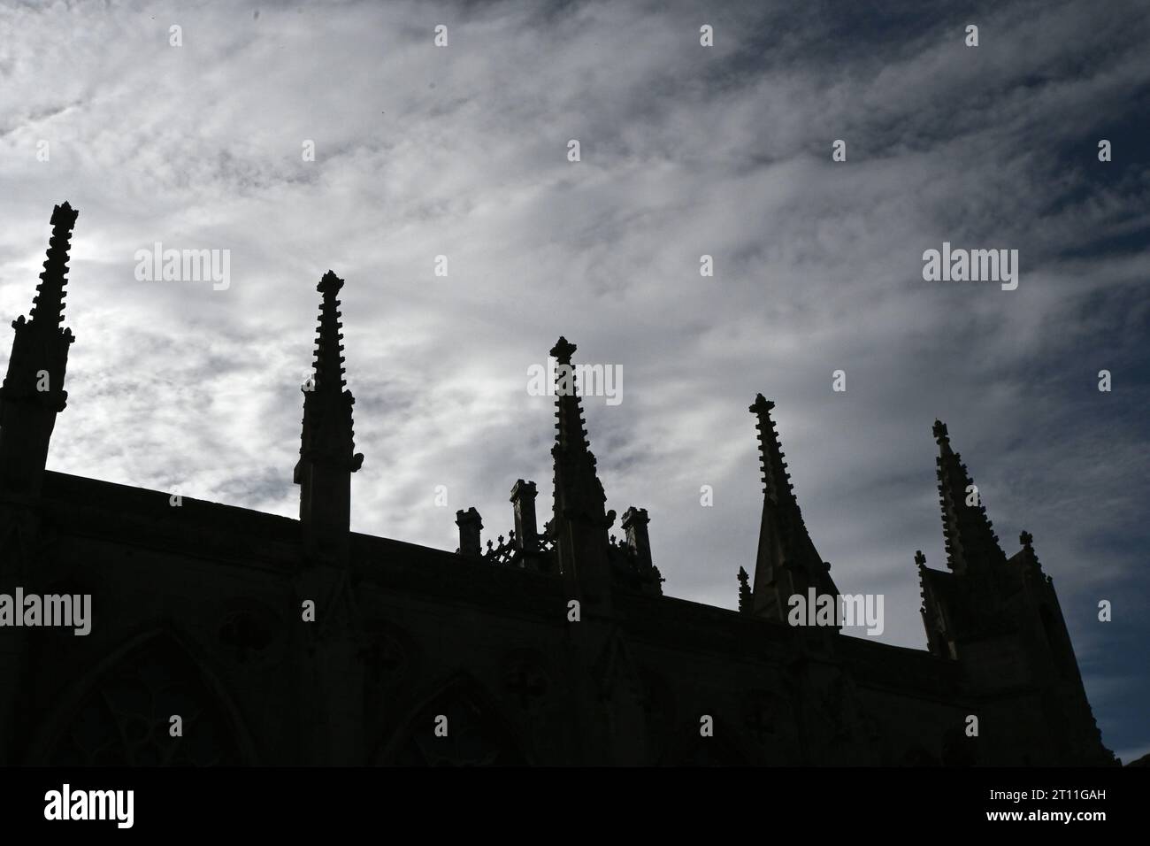 silhouette de toit de chapelle de dame, cathédrale d'ely Banque D'Images