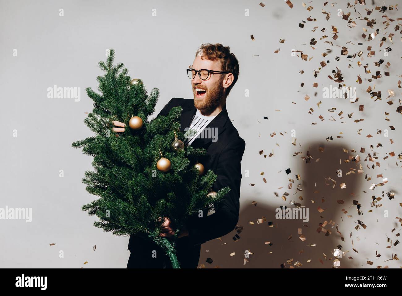 Générique Noël Costume Pour Hommes Slim Fit Un Bouton Avec Un