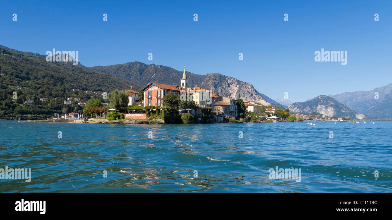 Isola dei Pescatori aka Isola Superiore, une partie des îles Borromées dans le lac majeur, Italie du Nord, Europe Banque D'Images