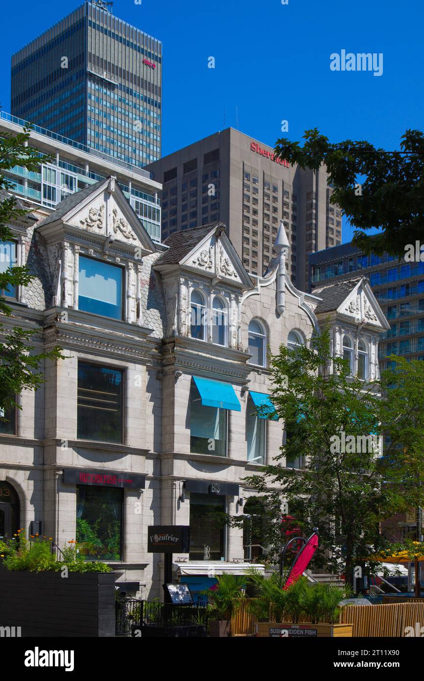 Canada, Québec, Montréal, rue de la montagne, Hidden Fish Restaurant, Banque D'Images