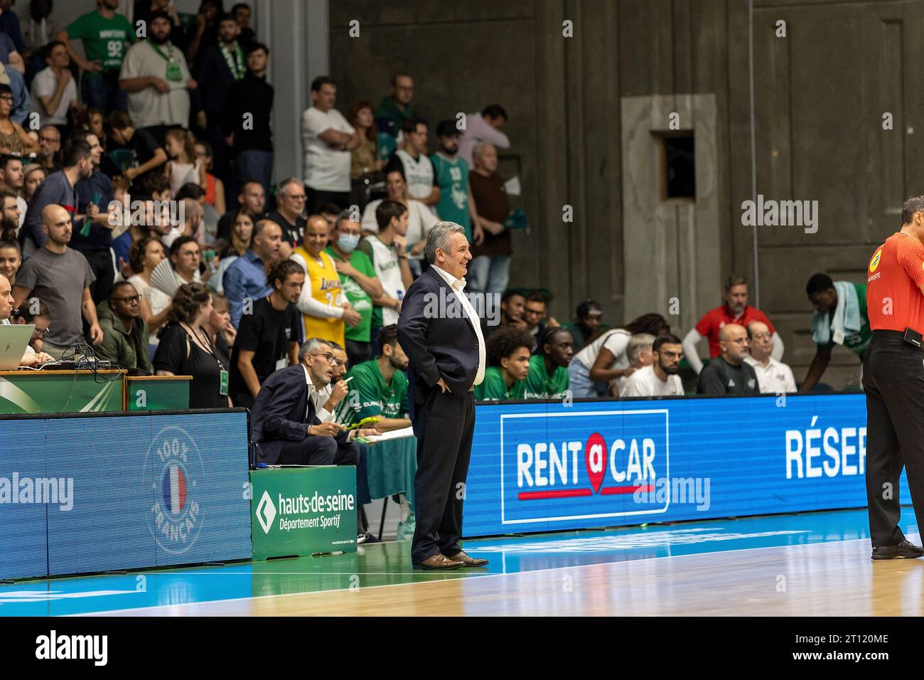 (C) Denis TRASFI / MAXPPP - au Palais des Sports de Nanterre le 23-09-2023 - Basketball BETCLIC ELITE - Nanterre 92 - chorale Roanne basket - entraine Banque D'Images