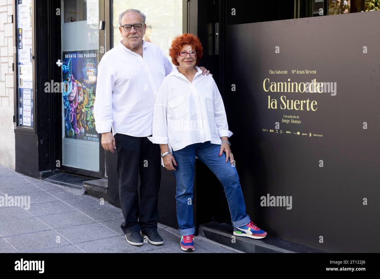 Madrid, Espagne. 10 octobre 2023. Maria Jesus Sirvent et Tito Valverde assistent au Camino de la Suerte Photocall à Madrid. Crédit : SOPA Images Limited/Alamy Live News Banque D'Images