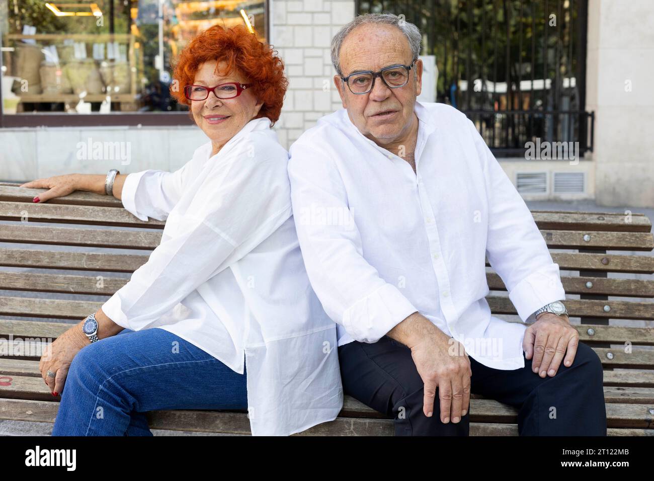 Madrid, Espagne. 10 octobre 2023. Tito Valverde et Maria Jesus Sirvent vus lors de la présentation de Camino a la Suerte Cine Embajadores à Madrid. (Photo de Nacho Lopez/SOPA Images/Sipa USA) crédit : SIPA USA/Alamy Live News Banque D'Images