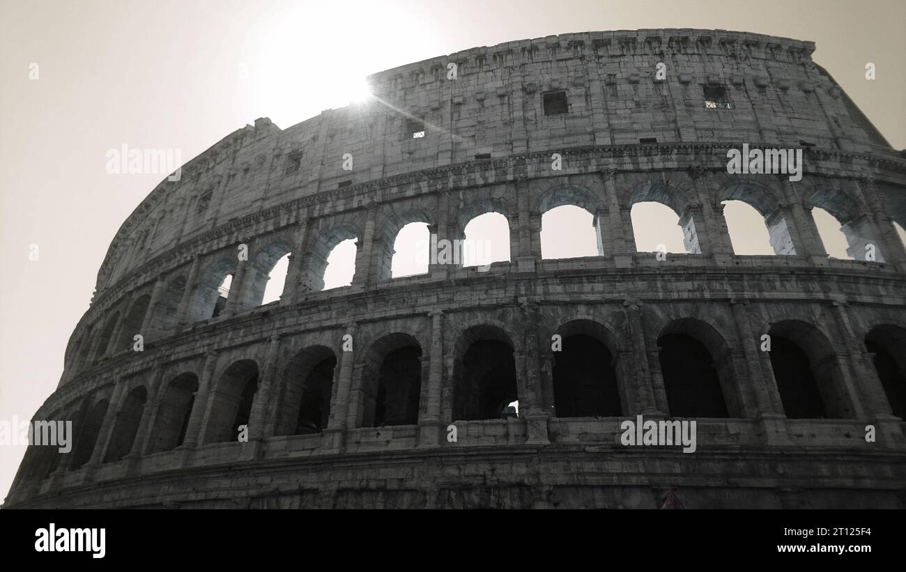 Kolosseum ROM Italien Schwarz Weiß Banque D'Images