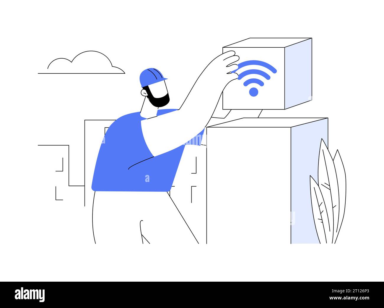 Illustration vectorielle abstraite des services Wi-Fi publics. Illustration de Vecteur