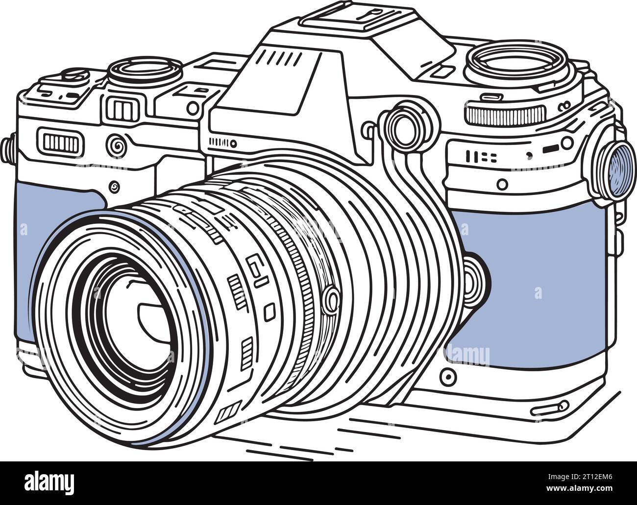 Caméra Black Outline Illustration Vector Illustration de Vecteur