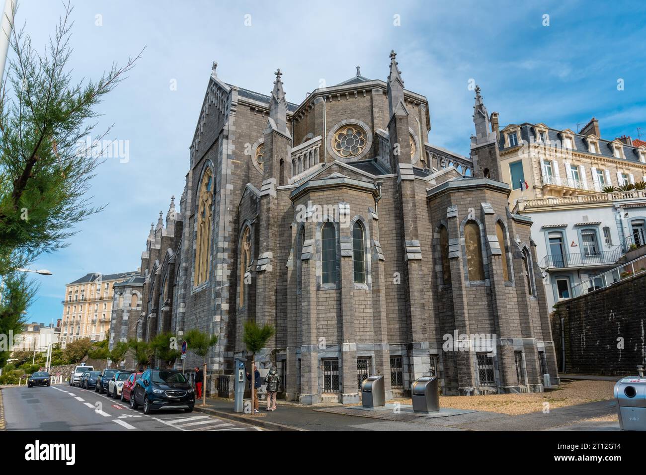 La belle église Sainte-Eugénie de Biarritz sur un après-midi d'été. Commune de Biarritz, département des Pyrénées Atlantiques. France Banque D'Images