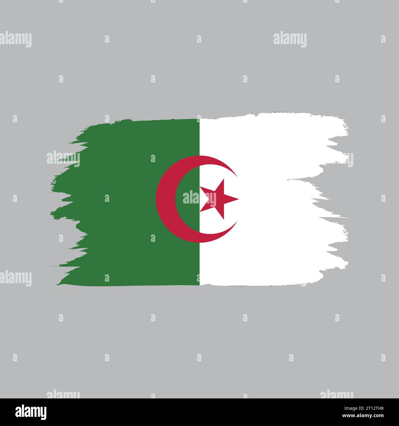 Drapeau vecteur des emblèmes nationaux de l'Algérie Illustration de Vecteur