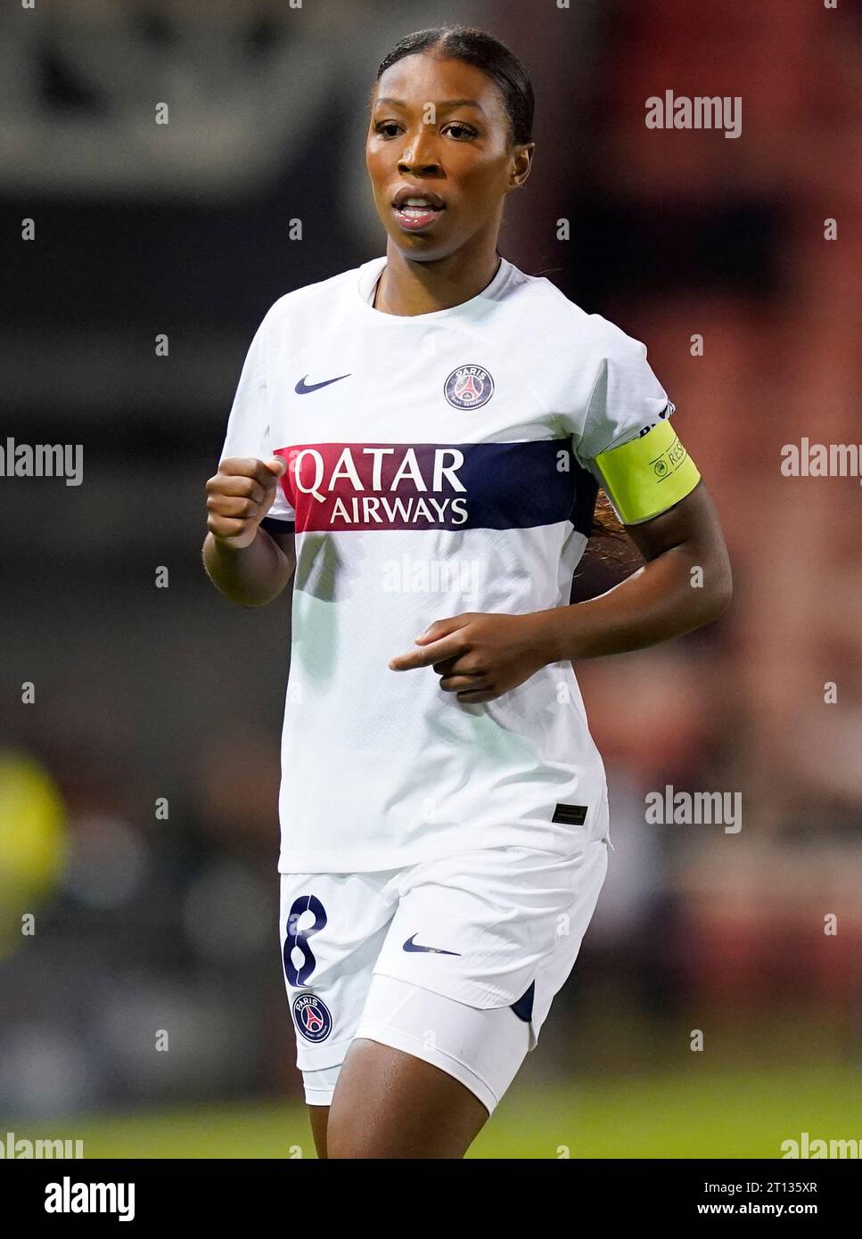 Leigh, Royaume-Uni. 10 octobre 2023. Grace Geyoro du PSG lors du match de la Ligue des Champions des femmes de l'UEFA à Leigh Sports Village, Leigh. Le crédit photo devrait se lire : Andrew Yates/Sportimage crédit : Sportimage Ltd/Alamy Live News Banque D'Images