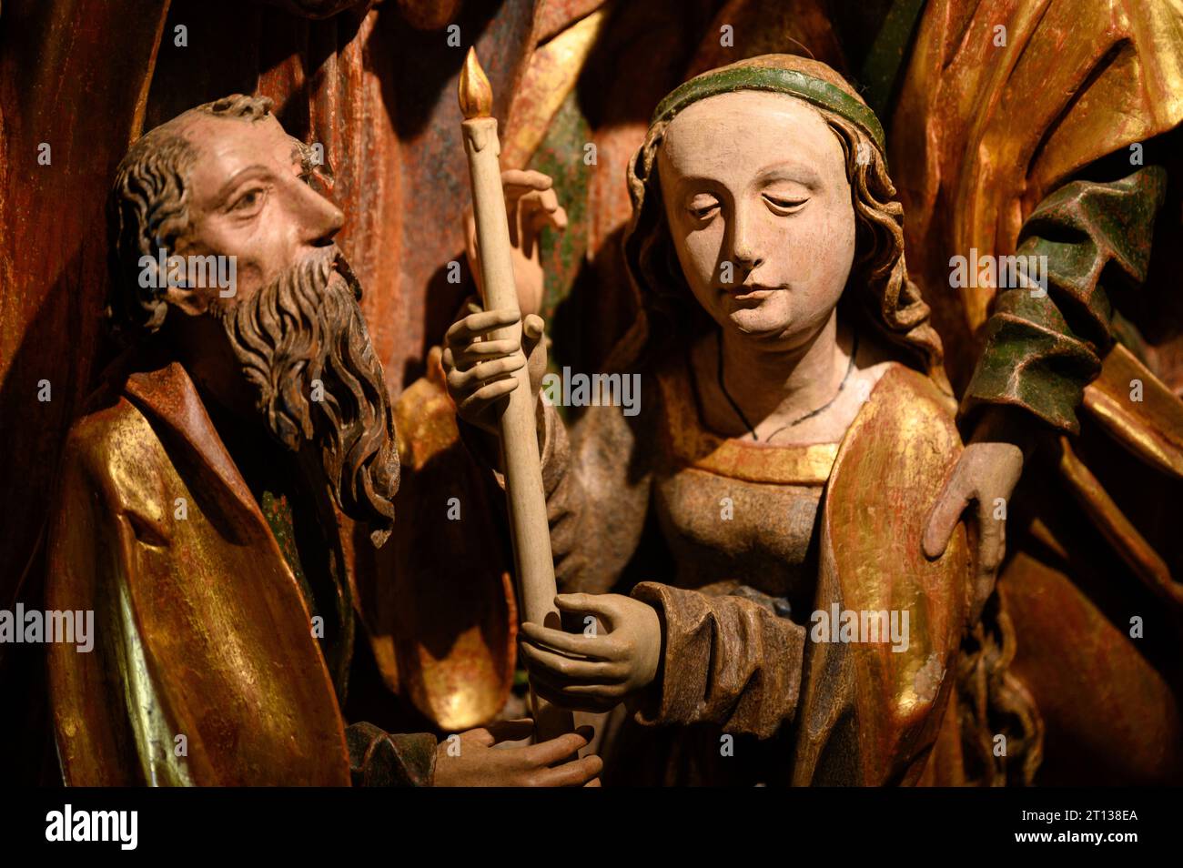 La Dormition de la Vierge Marie. De Mostiště, 1510-1520. Actuellement au Musée diocésain de Brno. Banque D'Images