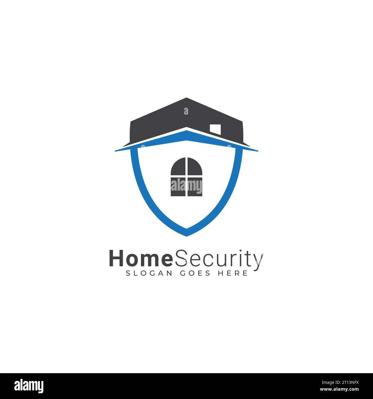 Logo de bouclier de protection de maison, modèle de conception de logo d'assurance habitation Illustration de Vecteur