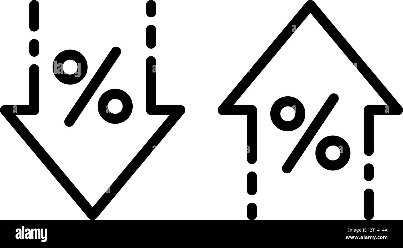 Icône flèche de pourcentage vers le haut et vers le bas. Icône de ligne de pourcentage. Augmentation, diminution des prix. Symbole Business simple. Illustration vectorielle isolée sur blanc Illustration de Vecteur Icône flèche de pourcentage vers le haut et vers le bas. Icône de ligne de pourcentage. Augmentation, diminution des prix. Symbole Business simple. Illustration vectorielle isolée sur blanc Illustration de Vecteur