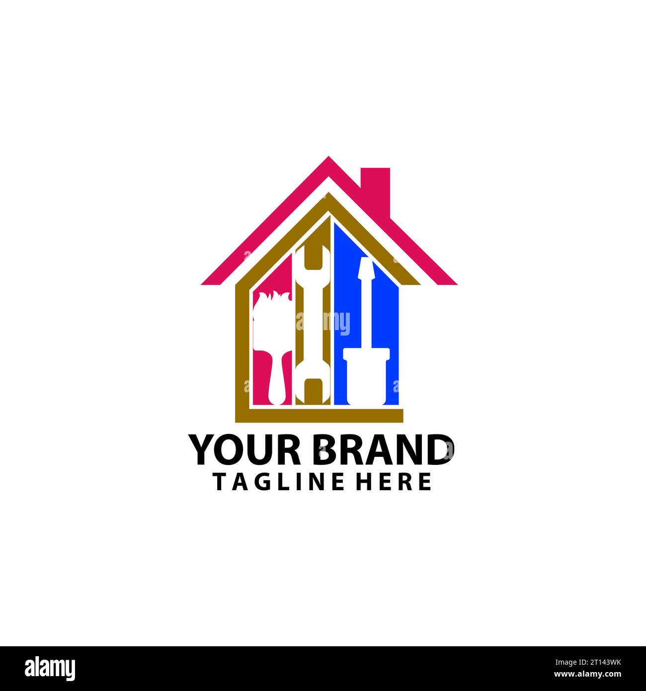 vecteur de conception de logo de services de réparation à domicile Illustration de Vecteur