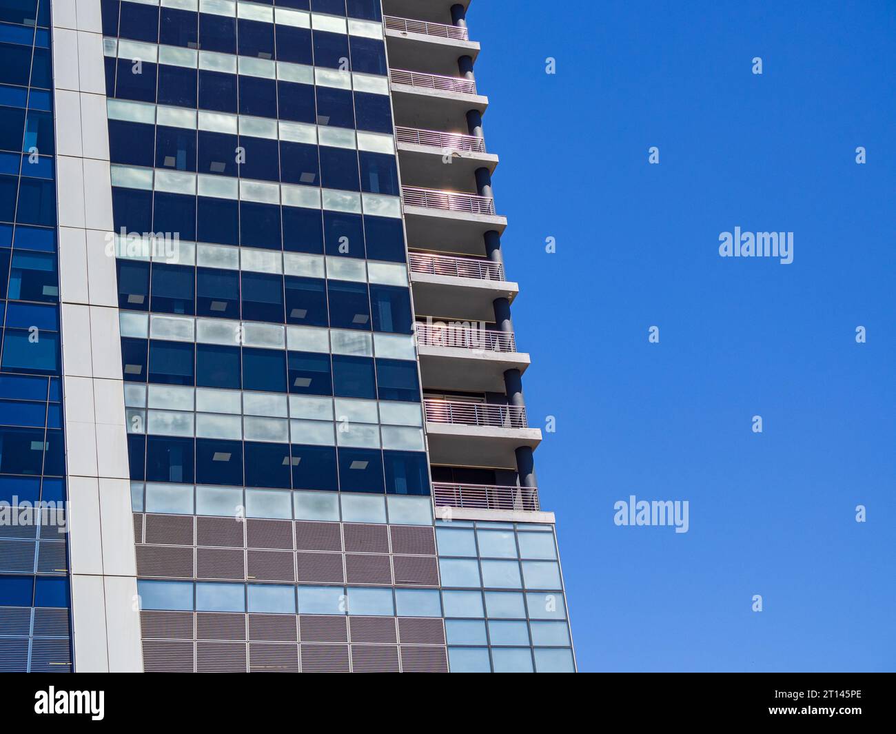 Photo abstraite en gros plan d'un bâtiment moderne au Cap. Banque D'Images