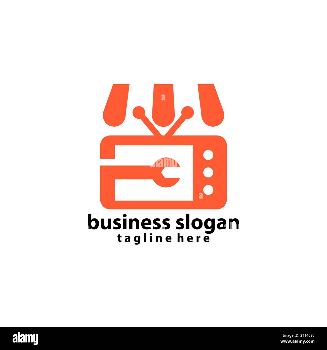 vecteur de conception de logo de télévision de service de boutique en ligne Illustration de Vecteur