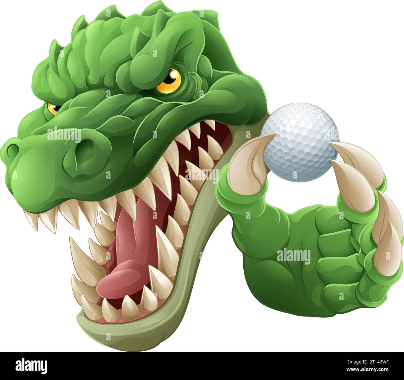 Crocodile Dinosaur Alligator Golf Mascot Sports Illustration de Vecteur