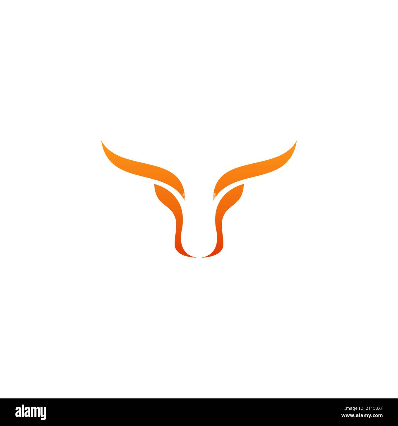 logo d'illustration de tête de taureau simple Illustration de Vecteur