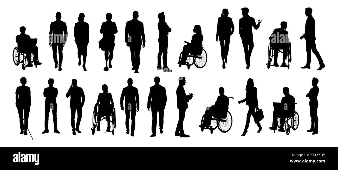 Silhouettes d'art vectoriel d'équipe d'affaires inclusives Illustration de Vecteur