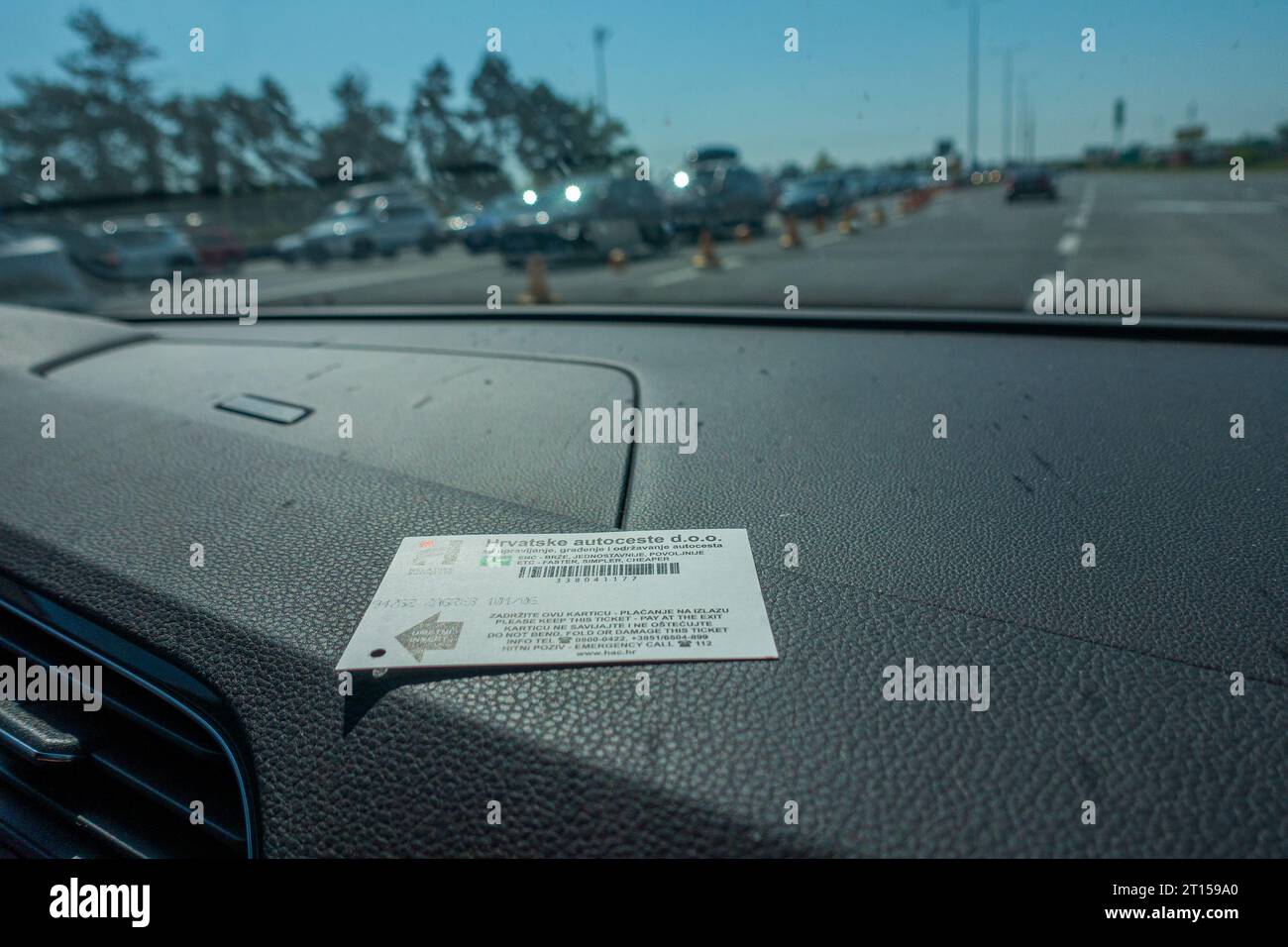 Autoroute A1/A6, autoroute, Zagreb/Lucko, panneau Cestarina, péage payant, Autobahngebuhr, pagamento pedagogio, 9 septembre 2023. (CTK photo/Libor Sojka) Banque D'Images