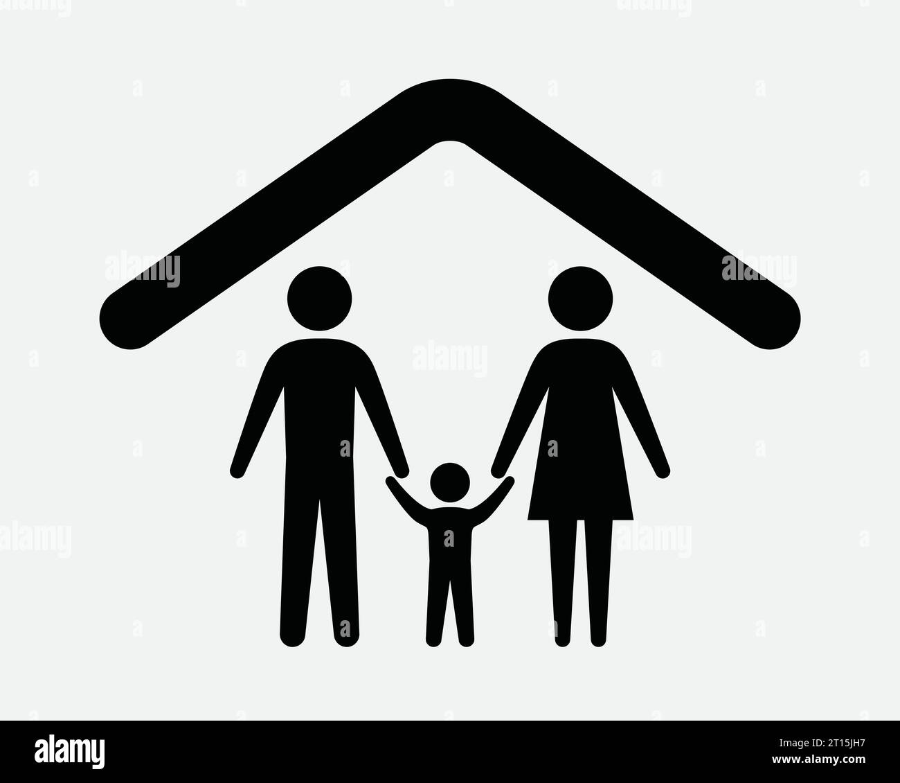 Famille Accueil icône Maison parent Père mère fils enfant tenir les ...