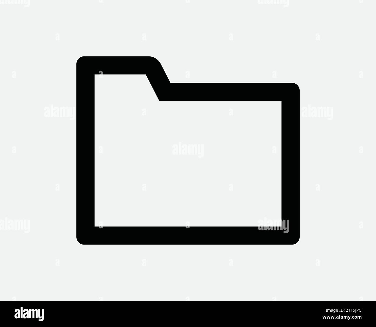 Dossier Outline icône document Line Symbol simple Flat File Sign stockage Archive Computer App Paper organiser Portfolio Noir blanc forme EPS Vector Illustration de Vecteur