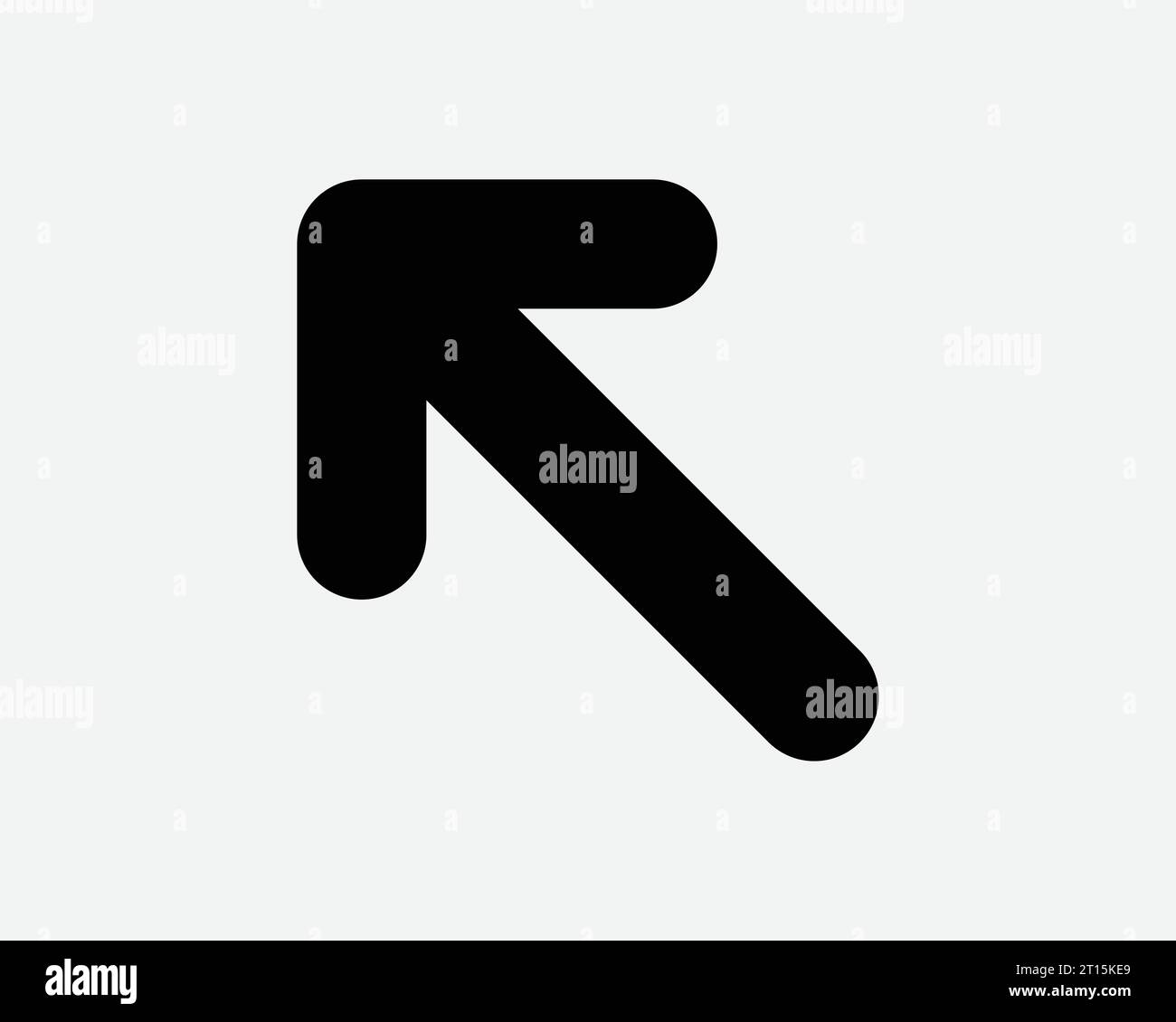 Flèche pointer icône en haut à gauche coin supérieur pointeur latéral ici position entrer chemin de sortie Noir blanc forme ligne Contour panneau routier symbole de trafic vecteur EPS Illustration de Vecteur