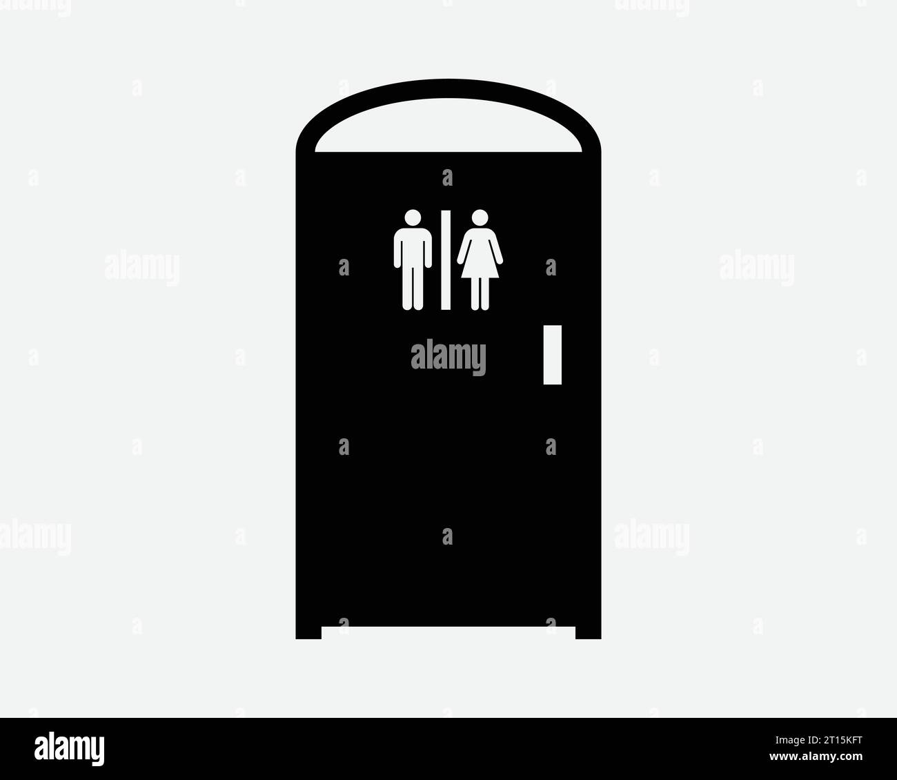 Portable WC icône toilettes publiques salle de bains WC salle sanitaire toilette mâle femelle Noir blanc forme ligne Outline Sign Symbol EPS Vector Illustration de Vecteur