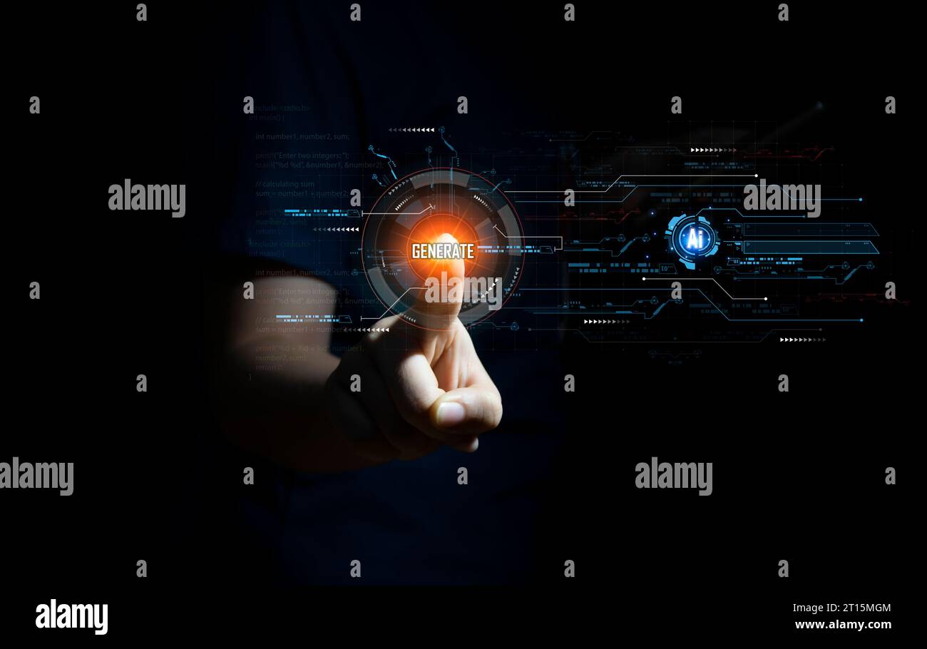 Concepts, développement de l'intelligence artificielle et auto-apprentissage de l'intelligence artificielle, générer ai Banque D'Images