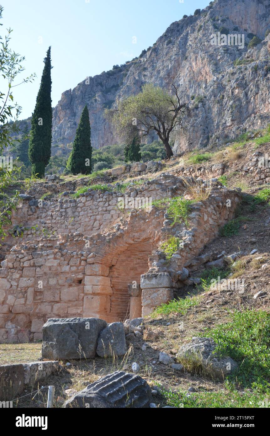 Site archéologique de Delphes, Grèce Banque D'Images