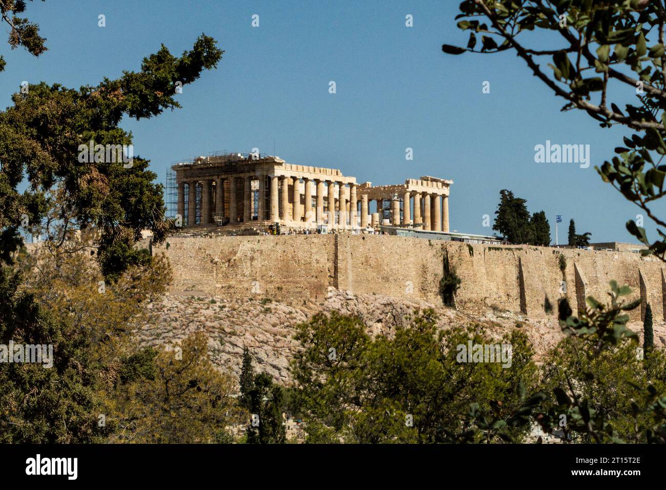 Le Parthénon à Athènes Grèce qui a été dédié à la déesse Athéna Banque D'Images