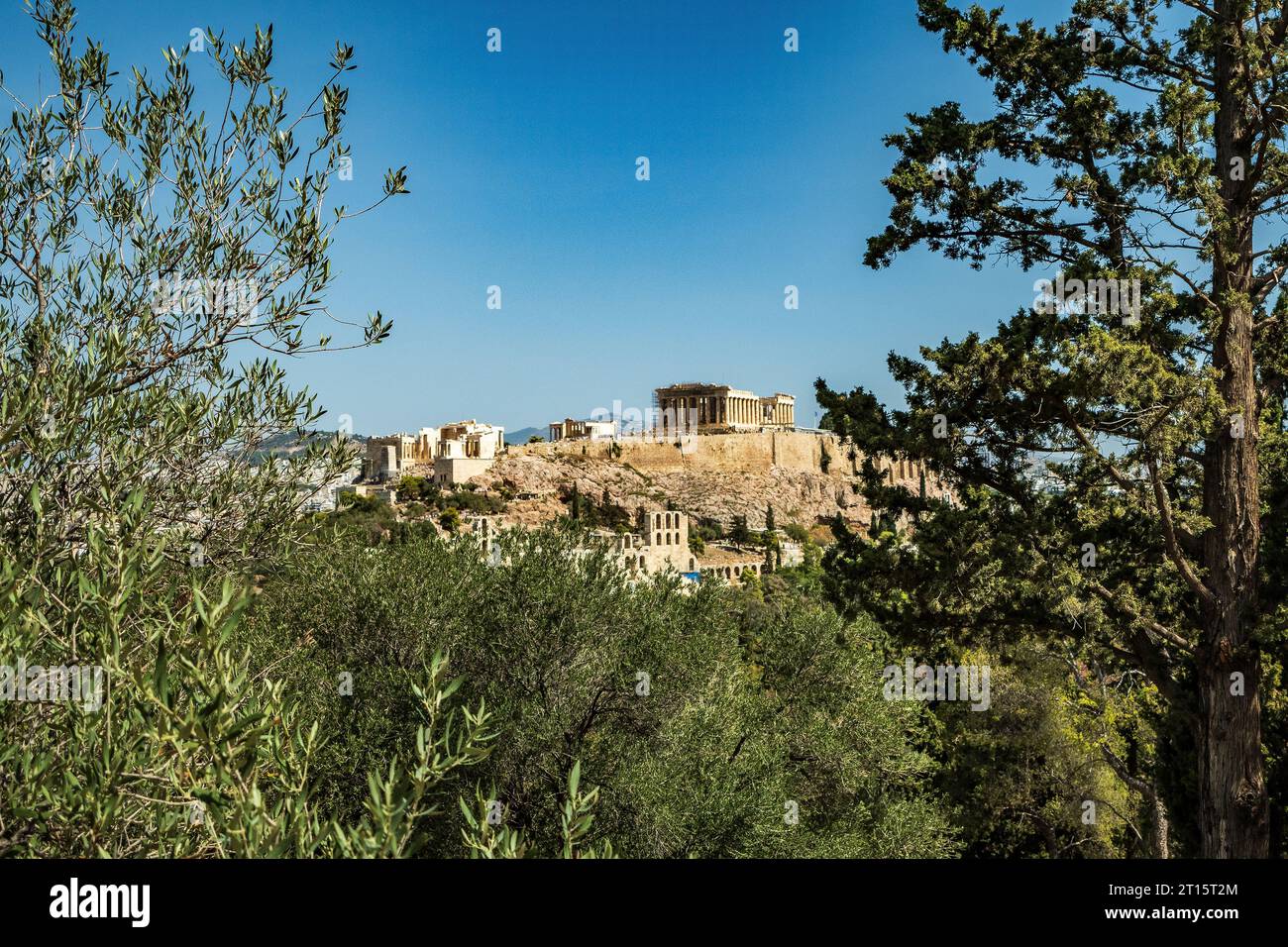 Le Parthénon à Athènes Grèce qui a été dédié à la déesse Athéna Banque D'Images
