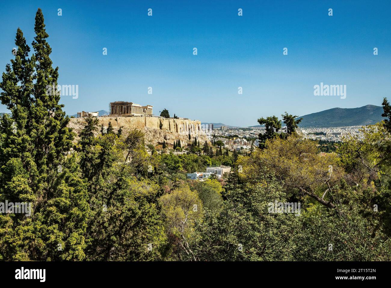 Le Parthénon à Athènes Grèce qui a été dédié à la déesse Athéna Banque D'Images