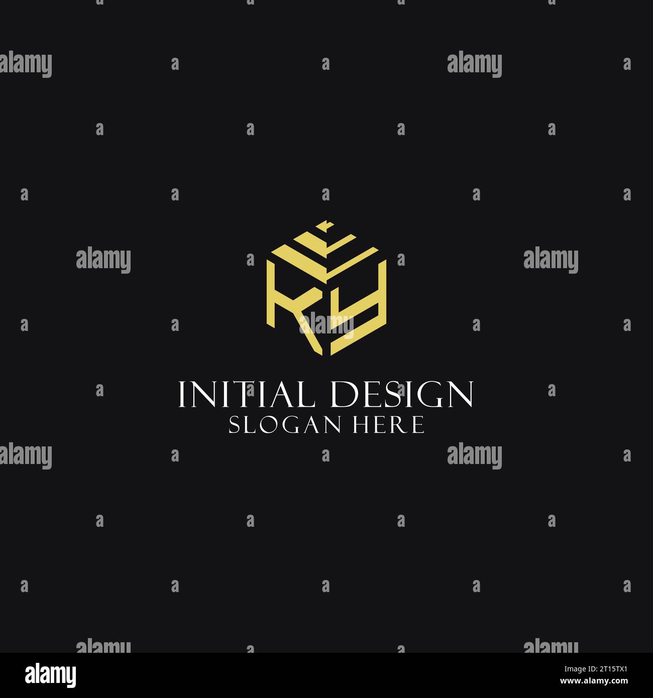Monogramme initial KY avec logo de forme hexagonale, inspiration de conception de logo géométrique créatif Illustration de Vecteur